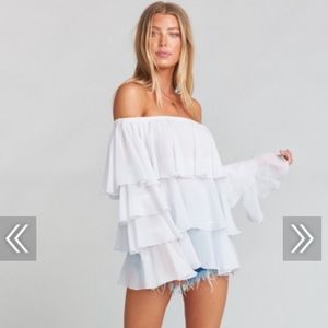 Show me your mumu chi chi top in white chiffon